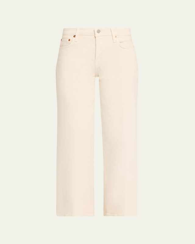 Mid-Rise Wide-Leg Crop Jeans